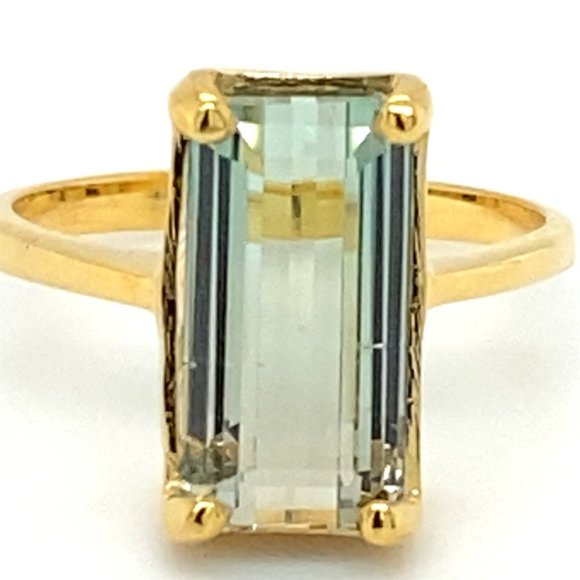 Bi Color Tourmaline 4.55ct Solid 14K Yellow Gold Ring - Picture 7 of 7